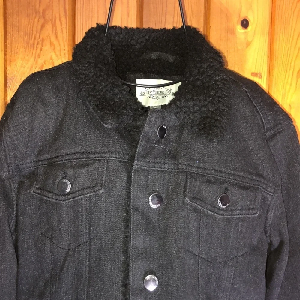 By 26 Ashley vintage charm size large jean jacket black boho western hippie​​​